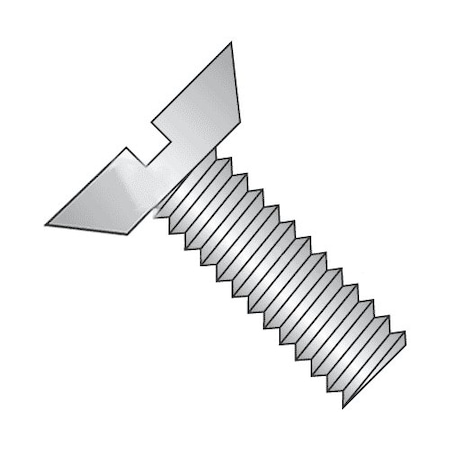 #10-24 x 5/16 in Slotted Flat Machine Screw, Plain 18-8 Stainless Steel, 1000 PK